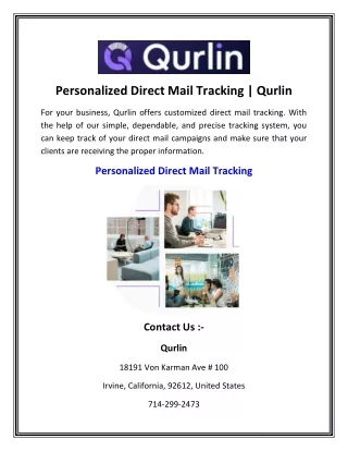 Personalized Direct Mail Tracking  Qurlin
