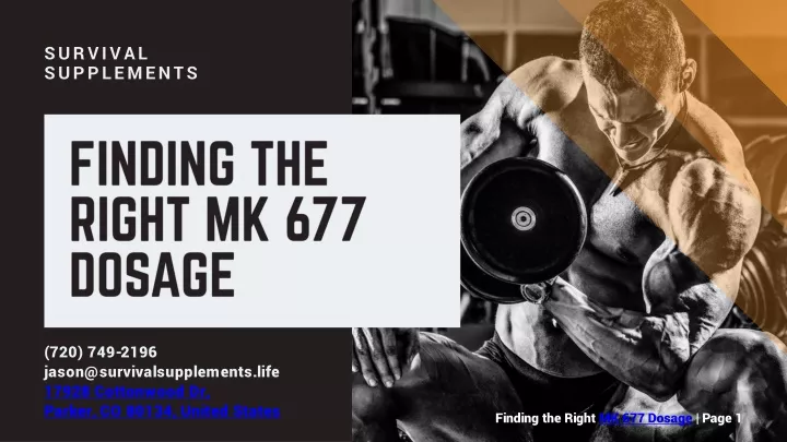 finding the right mk 677 dosage