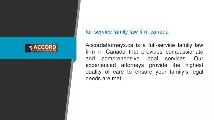 full service family law firm canada