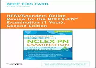 [PDF] HESI/Saunders Online Review for the NCLEX-PN Examination (1 Year) (Access