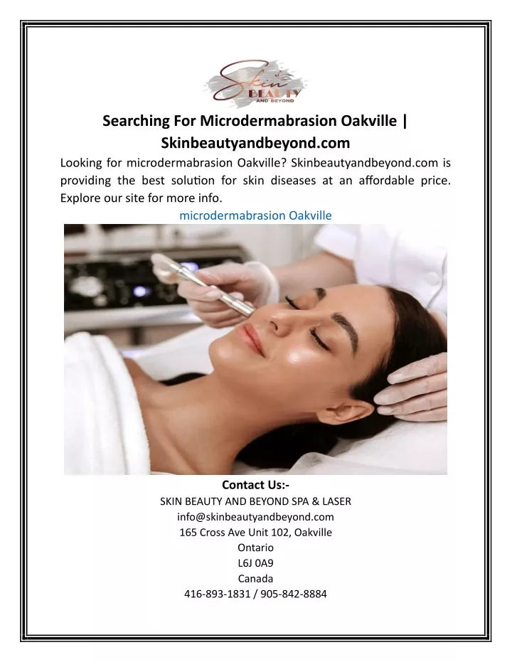 searching for microdermabrasion oakville