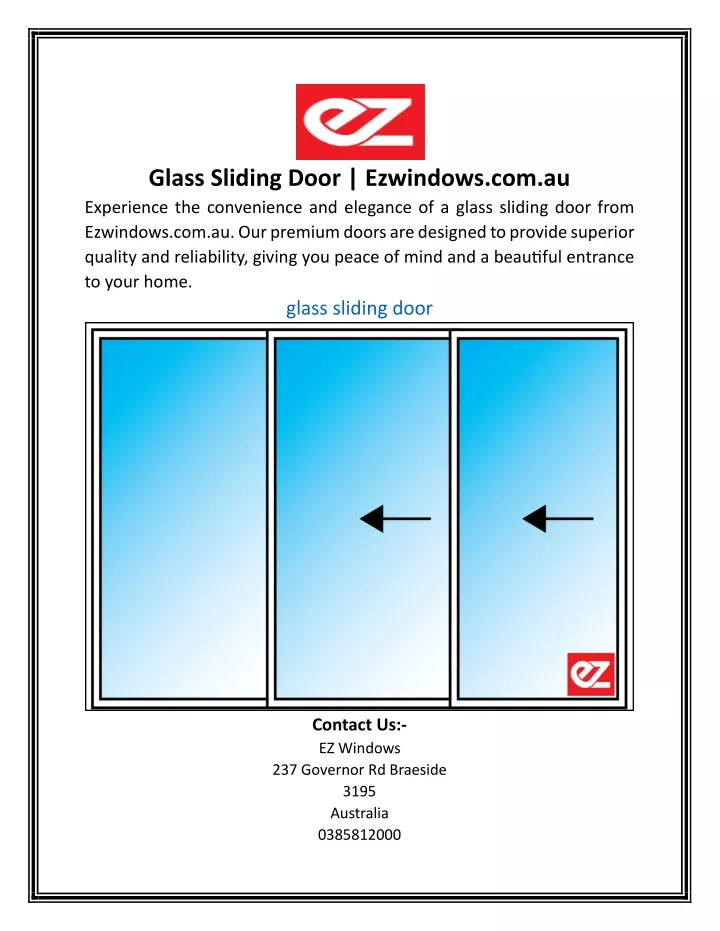 glass sliding door ezwindows com au experience