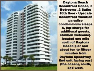 Daytona Beach Oceanfront Condo for Rent