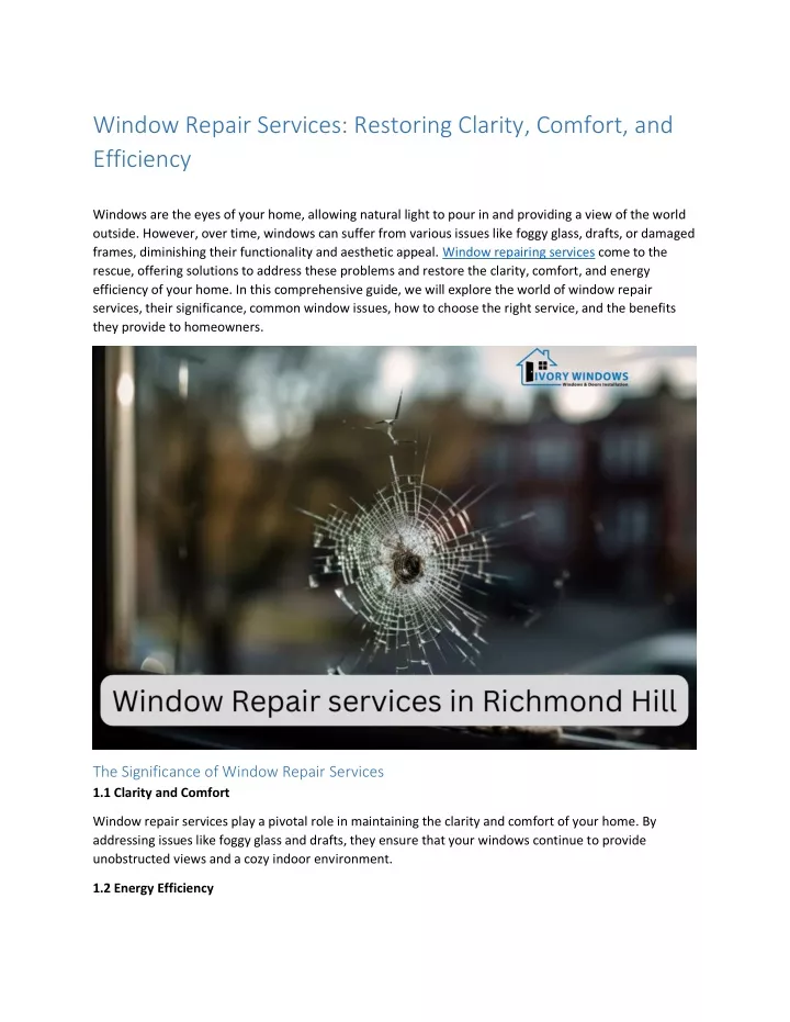 window repair services restoring clarity comfort