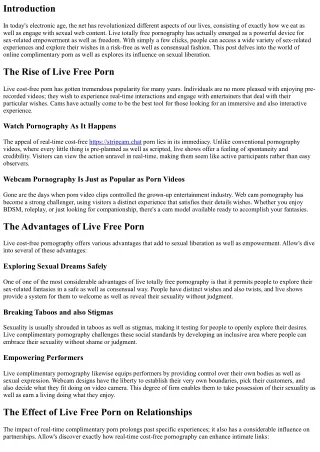 Live Free Pornography: Empowering Free Love in the Digital Age