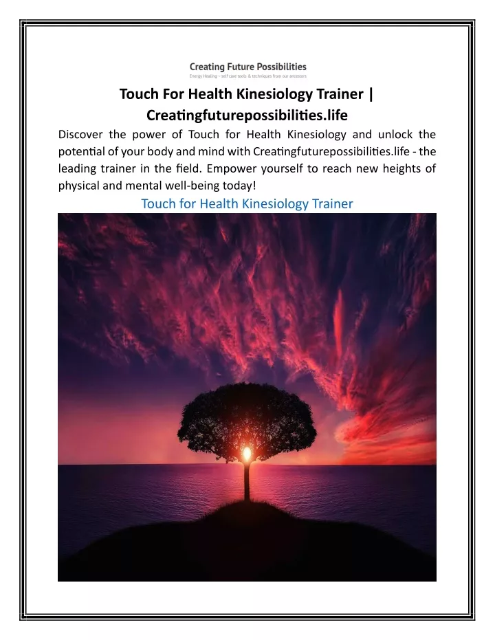 touch for health kinesiology trainer
