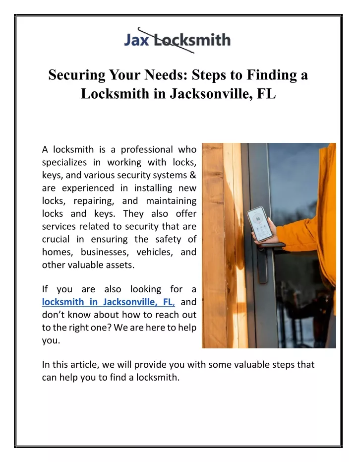 securing your needs steps to finding a locksmith