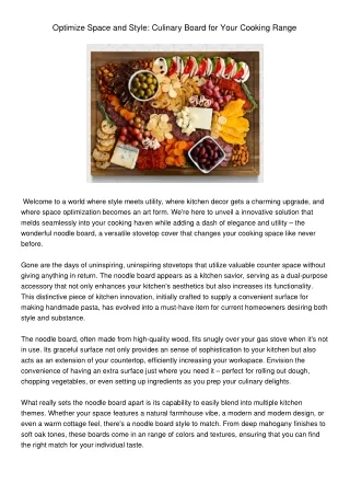 optimize space and style culinary board for your