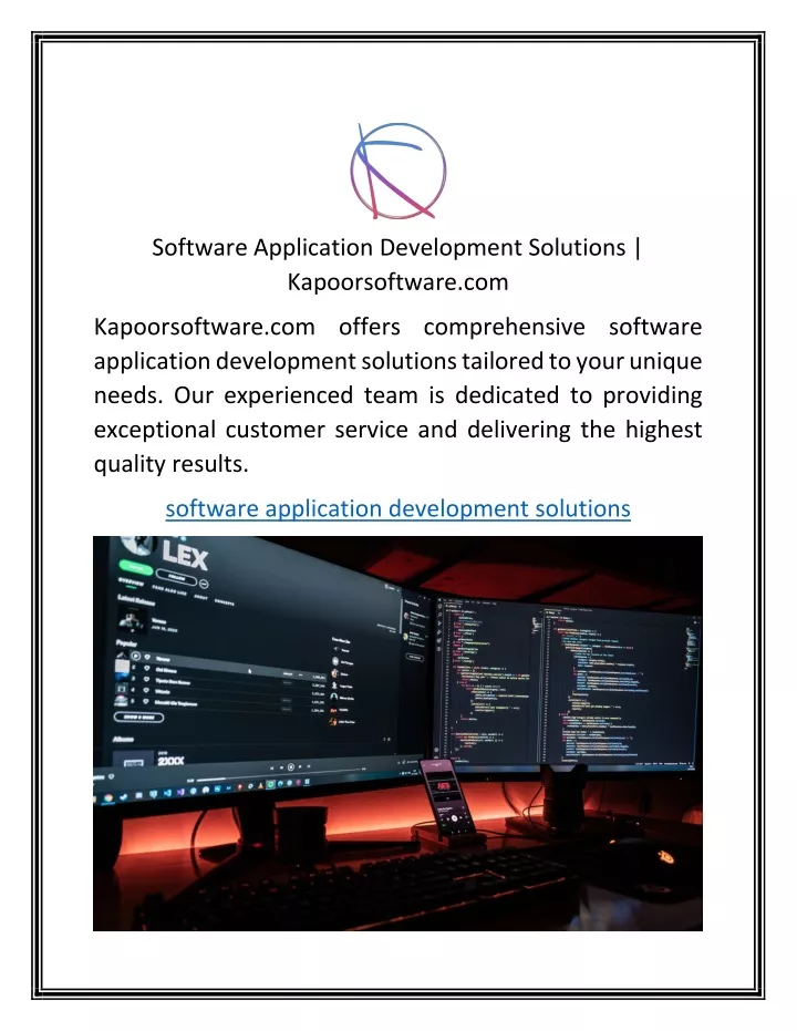 PPT Software Application Development Solutions