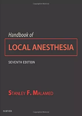 [PDF READ ONLINE] Handbook of Local Anesthesia