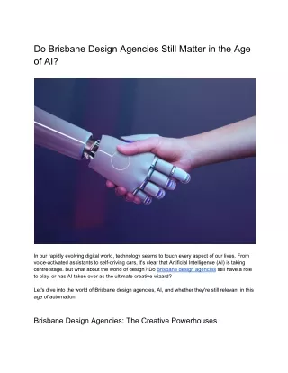 Do Brisbane Design Agencies Still Matter in the Age of AI?