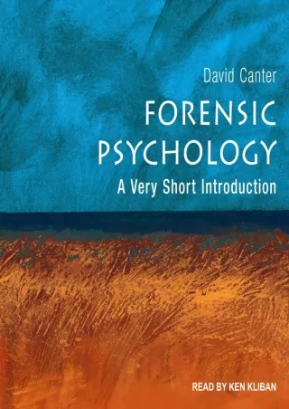 [PDF READ ONLINE] Forensic Psychology: A Very Short Introduction