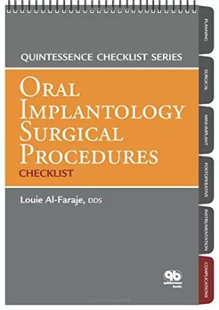 DOWNLOAD/PDF Oral Implantology Surgical Procedures Checklist (Quintessence Checklist Series)