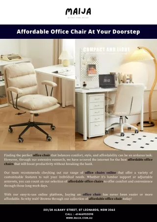 Affordable Office Chair At Your Doorstep