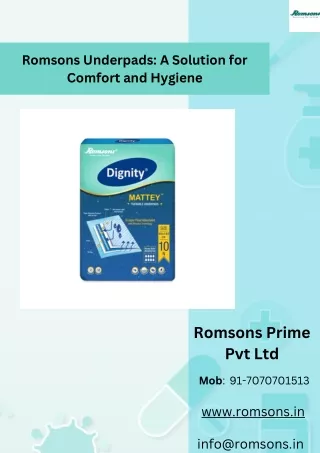 Romsons Underpads A Solution for Comfort and Hygiene