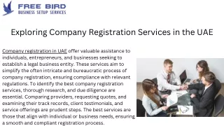 Company registration services in the UAE