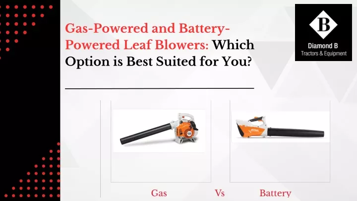 gas powered and battery powered leaf blowers