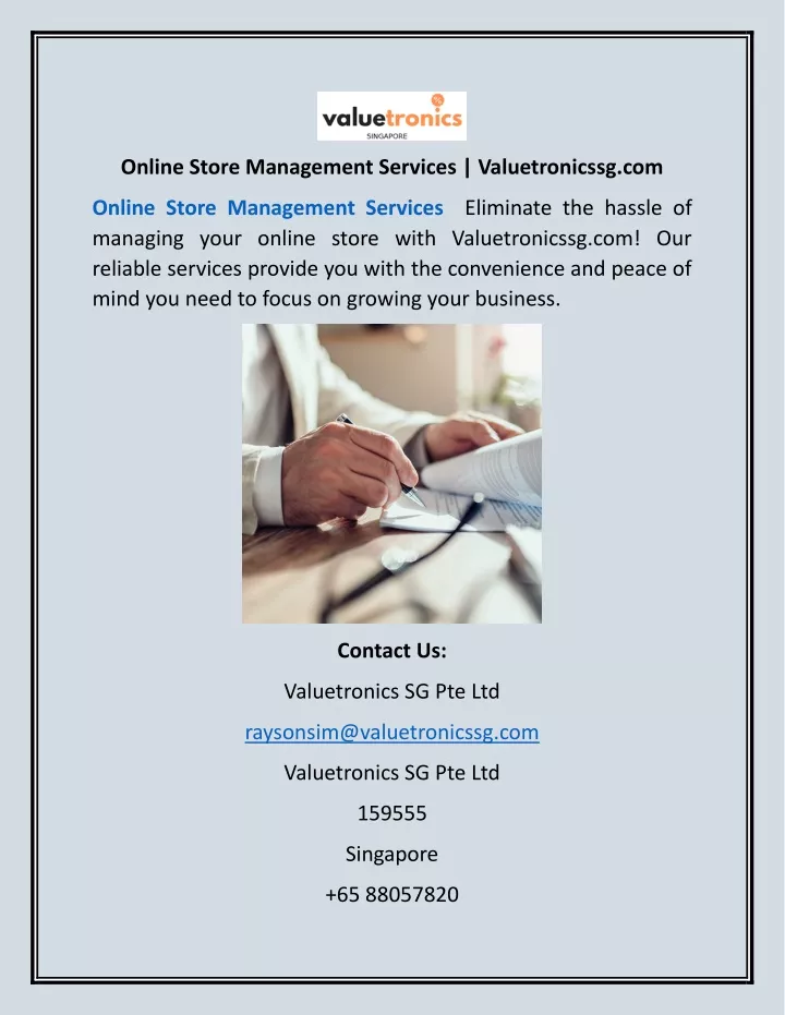 online store management services valuetronicssg