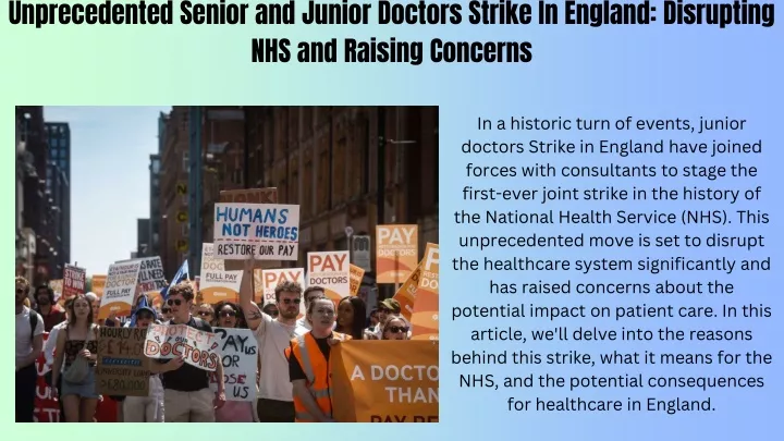 unprecedented senior and junior doctors strike