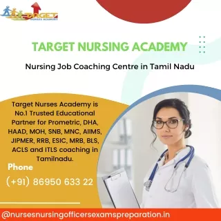 Nursing Job Coaching Centre in Tamil Nadu. Target Nursing Academy