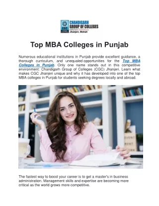 Top MBA Colleges in Punjab