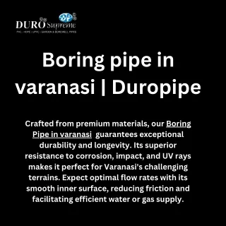 Boring pipe in varanasi | Duropipe