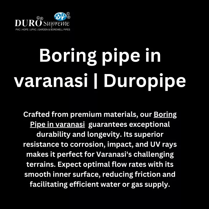 boring pipe in varanasi duropipe