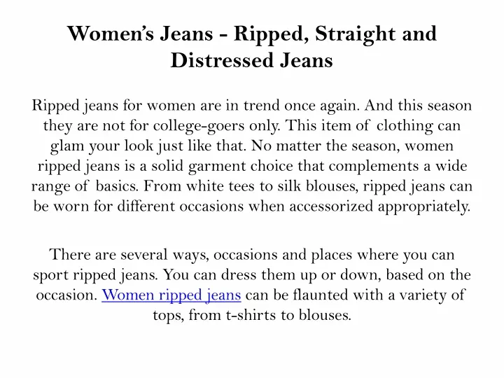women s jeans ripped straight and distressed jeans