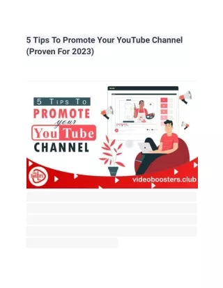 5 tips to promote your youtube channel proven