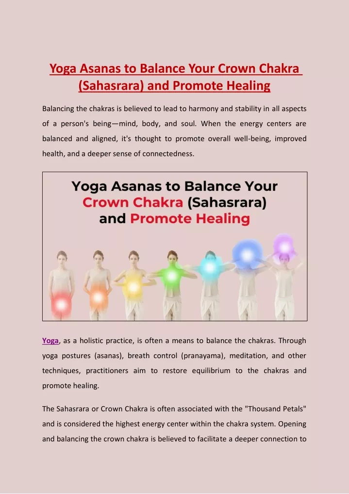 yoga asanas to balance your crown chakra