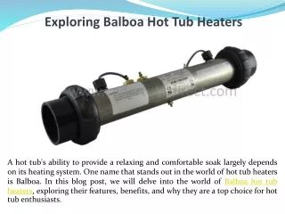 Exploring Balboa Hot Tub Heaters