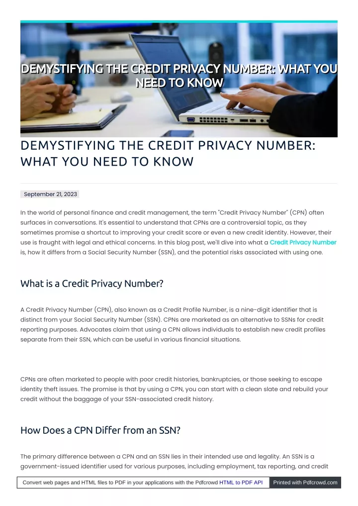 demystifying the credit privacy number what