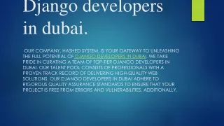 Django Developers in Dubai