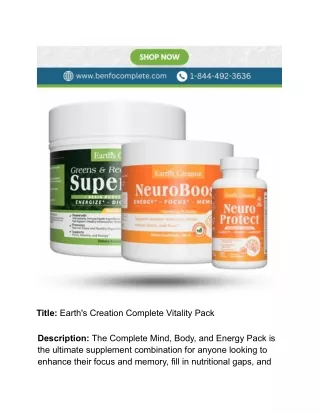 Earth's Creation Complete Vitality Pack