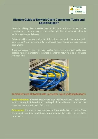 ultimate guide to network cable connectors types