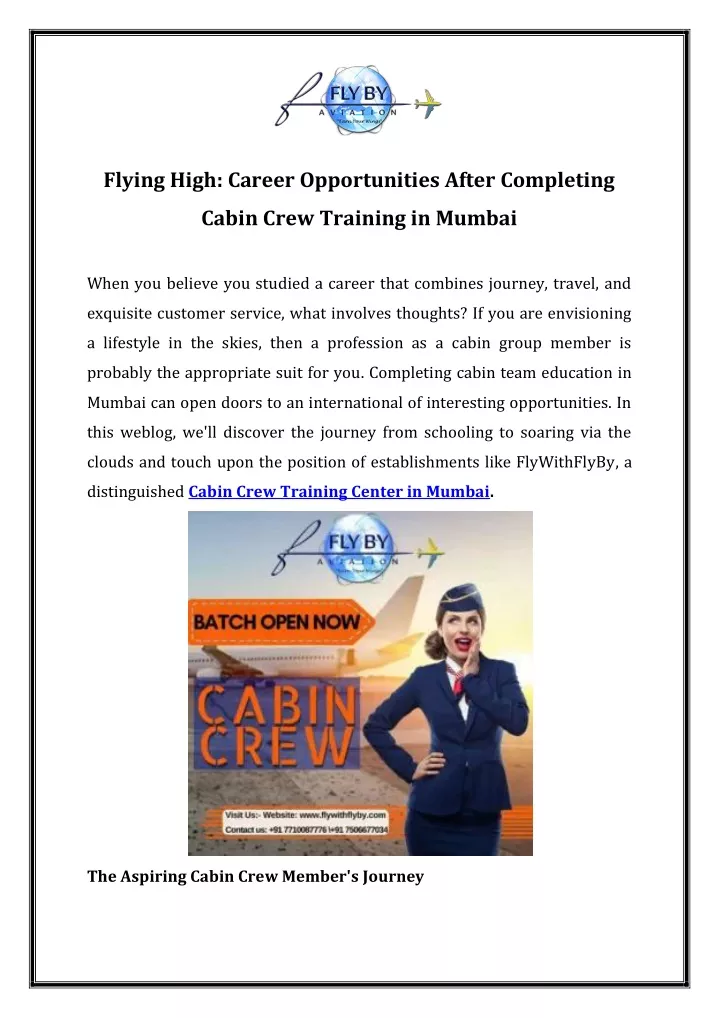 flying high career opportunities after completing