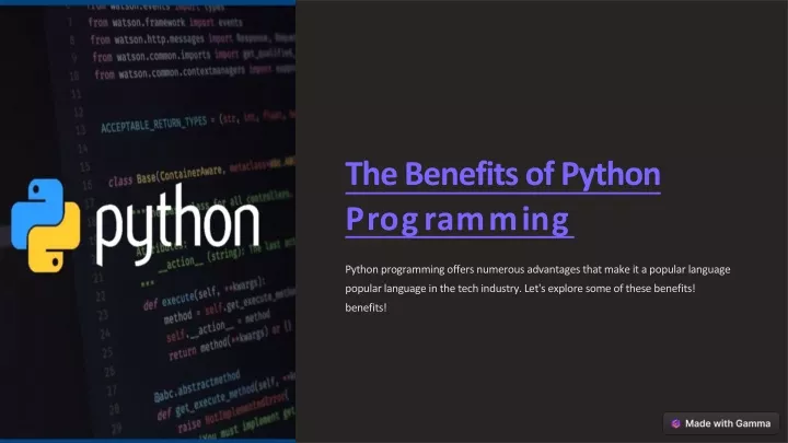 the benefits of python programming