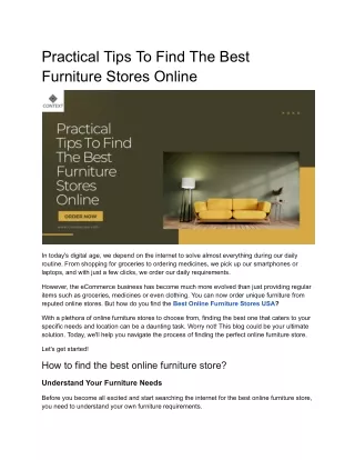 Practical Tips To Find The Best Furniture Stores Online