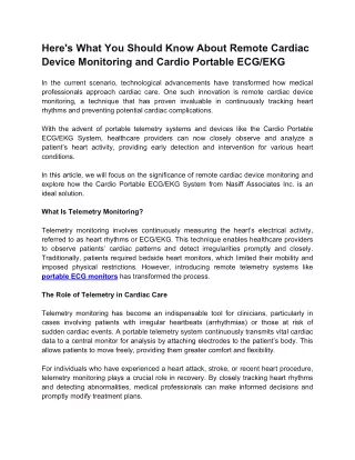 Portable ECG Monitors