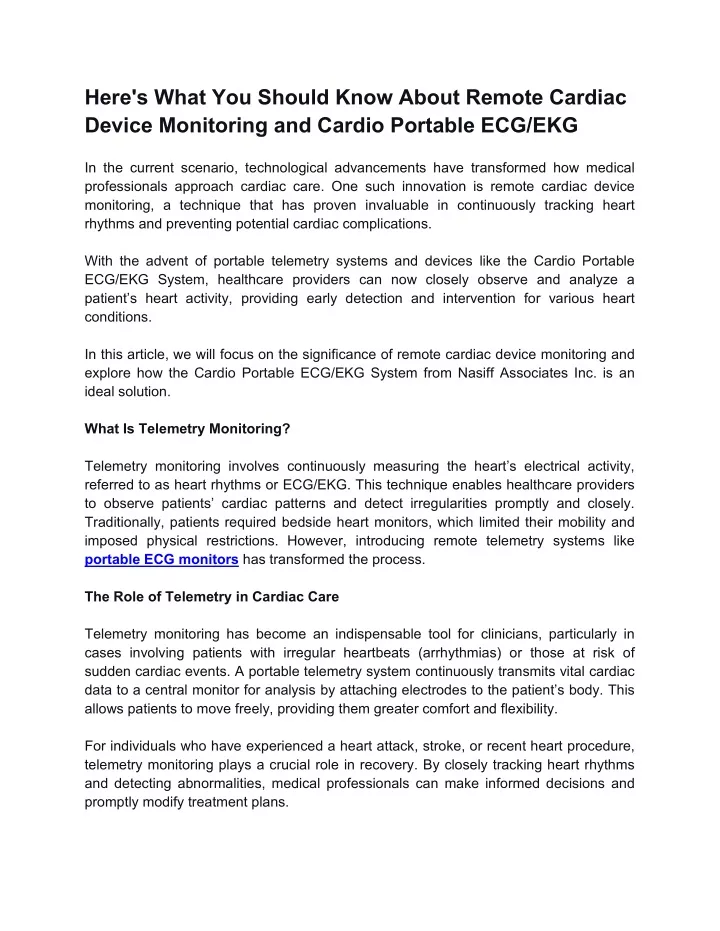 here s what you should know about remote cardiac