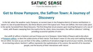 Get to Know Pampore the Saffron Town A Journey of Discovery