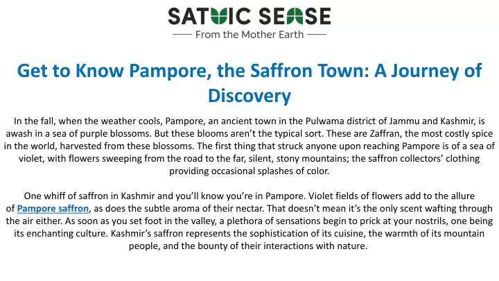 get to know pampore the saffron town a journey