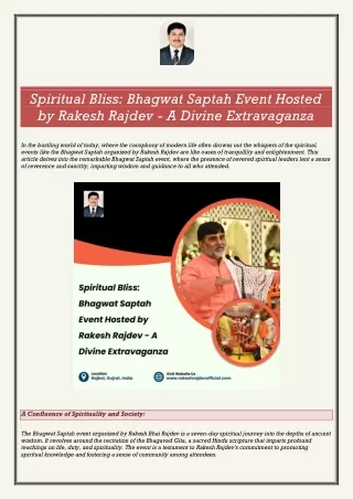 Spiritual Bliss - Bhagwat Saptah Event Hosted by Rakesh Rajdev - A Divine Extravaganza