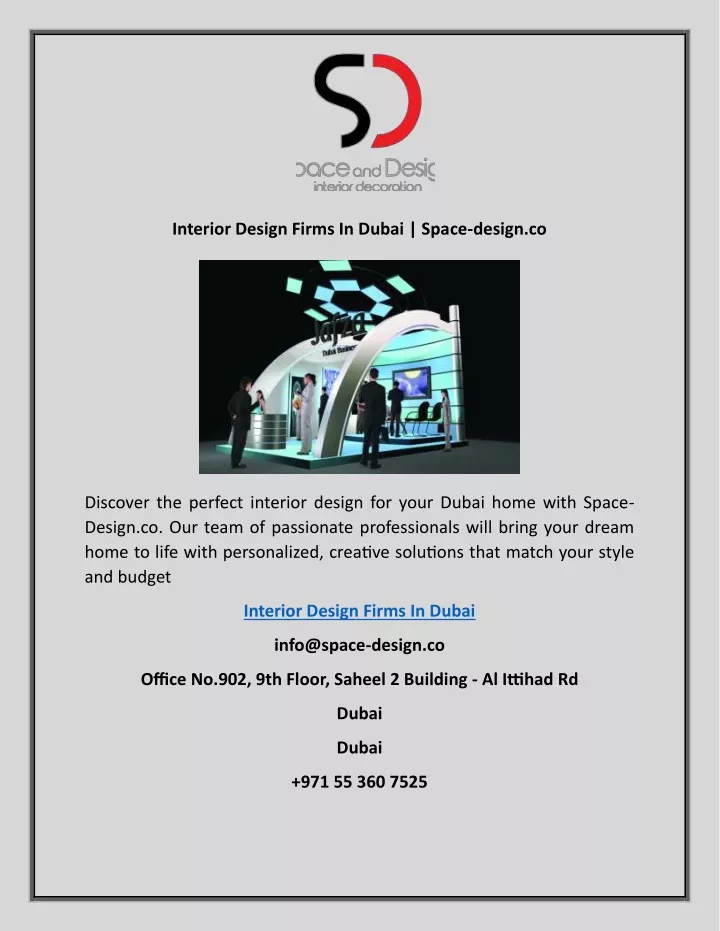 interior design firms in dubai space design co