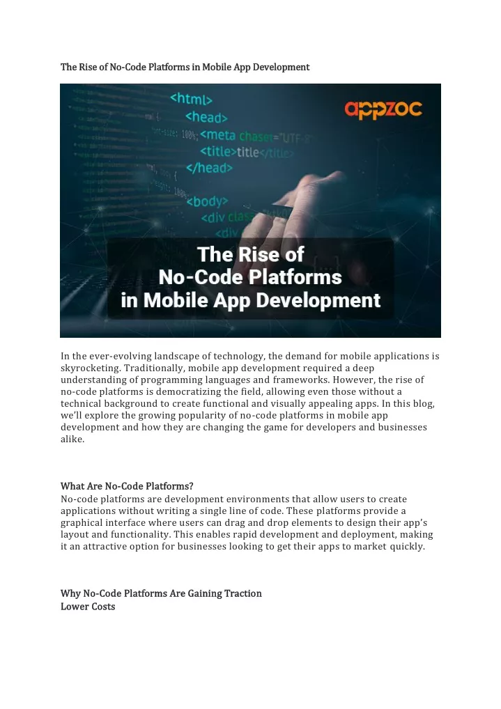 the rise of no the rise of no code platforms