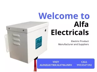 Electrical Equipments Manufacturers & Suppliers in India PPT