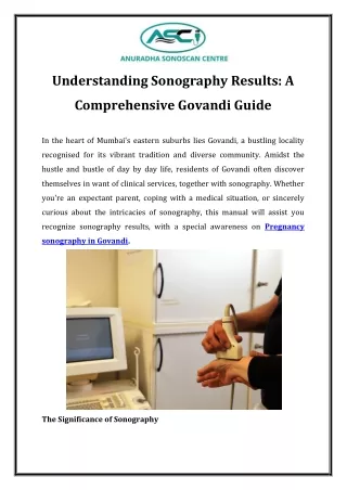 Understanding Sonography Results A Comprehensive Govandi Guide