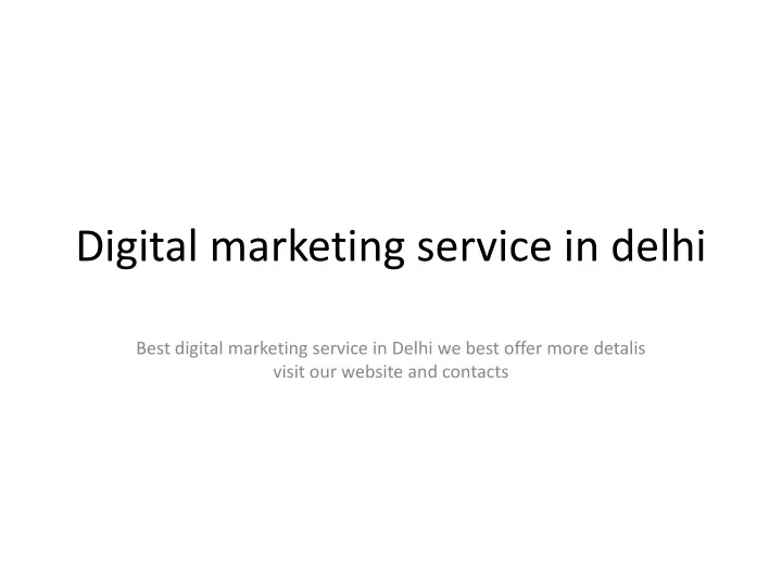 digital marketing service in delhi