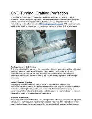cnc turning crafting perfection