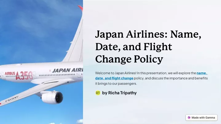 japan airlines name date and flight change policy